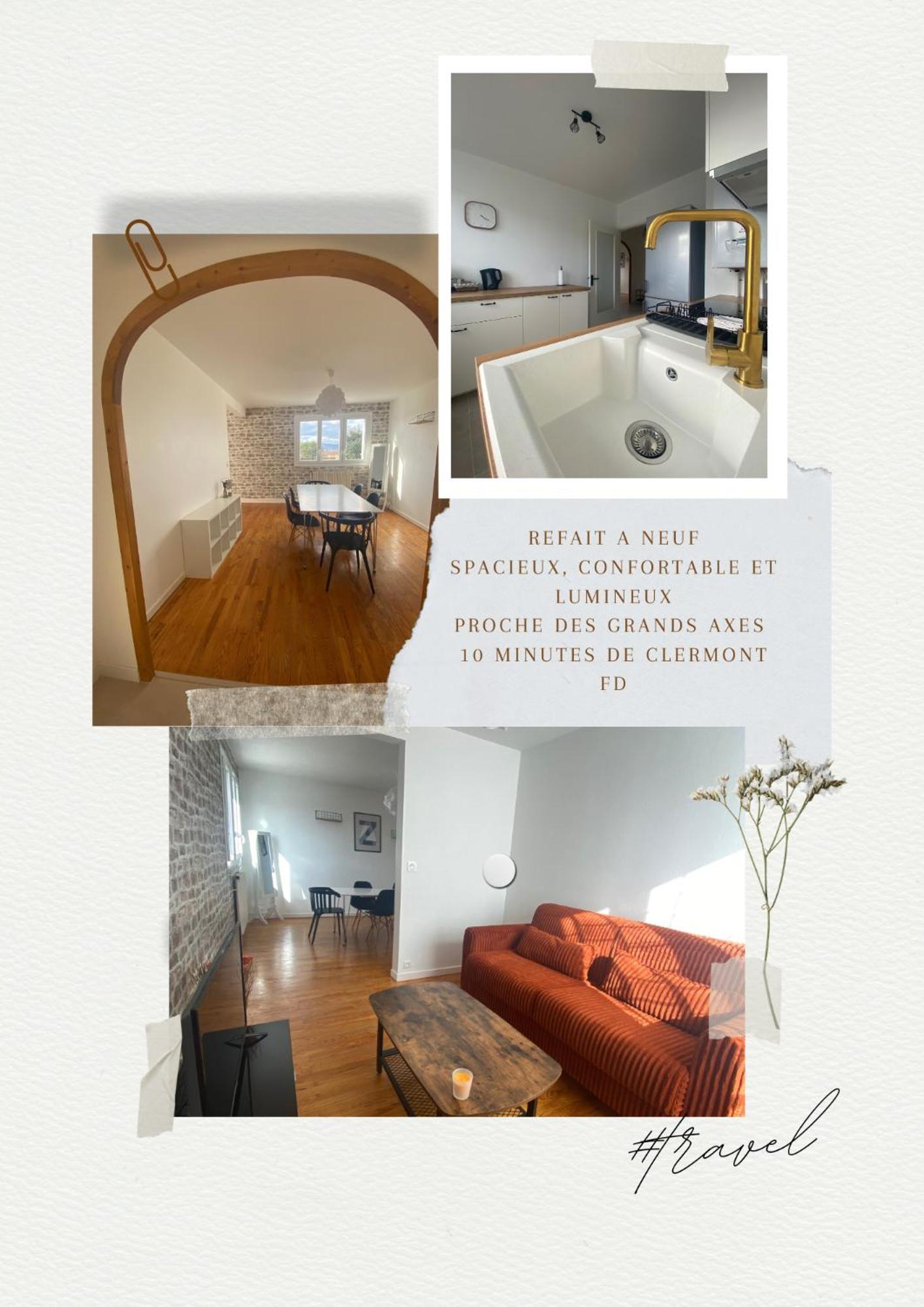 Appartement Spacieux Et Chaleureux - 4Pers - Refait A Neuf - Parking Privatif - Proches Axes, Commerces Et Services - Check In 24-24 Lempdes Buitenkant foto